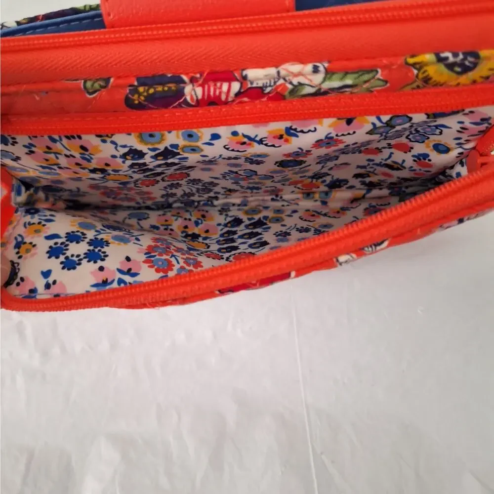 Vera Bradley RFID Iconic Deluxe All Together Crossbody Coral Floral - Picture 8 of 11